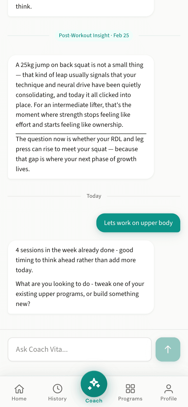 A coach that's watched every rep.